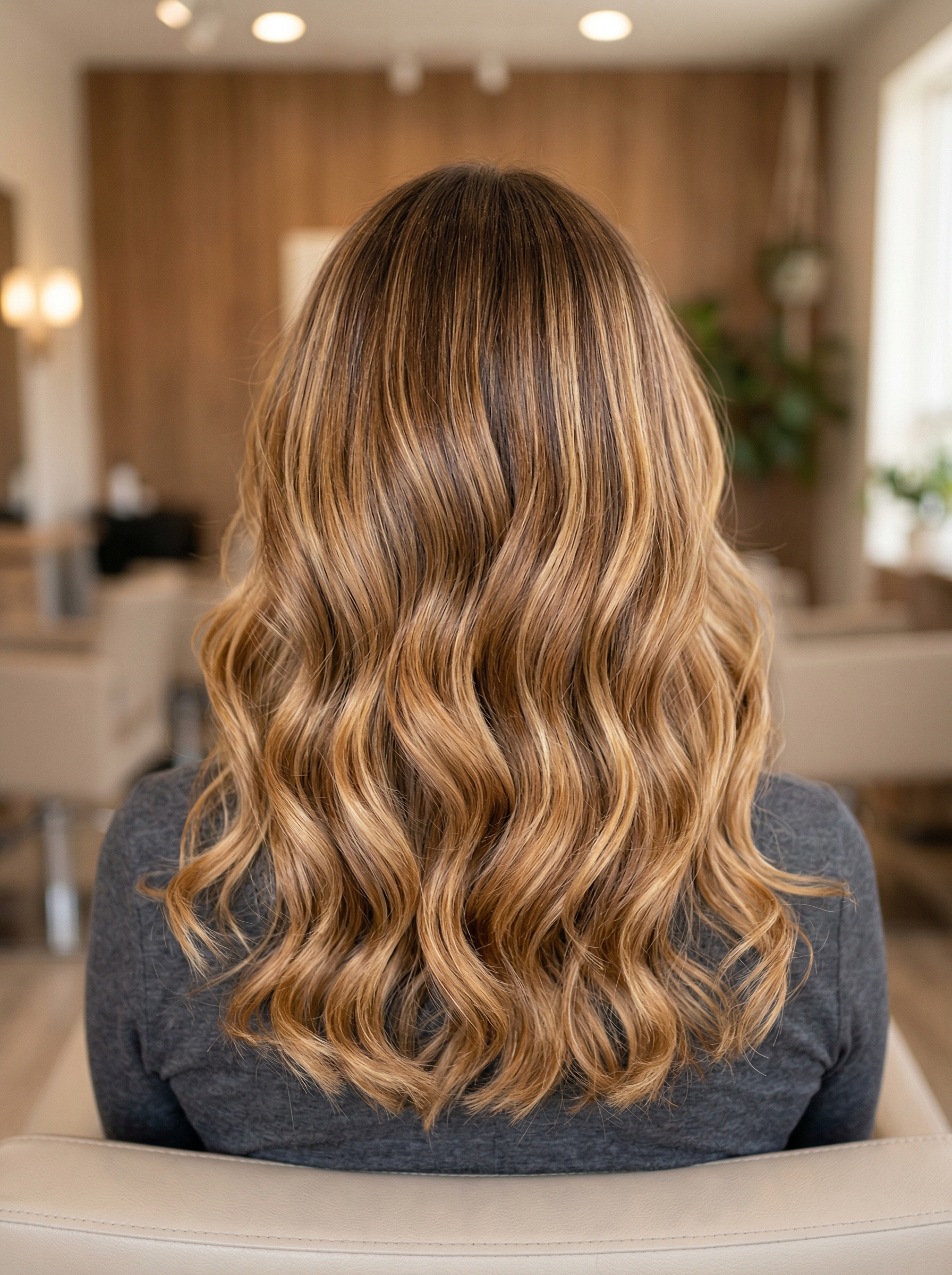 Balayage med varme toner